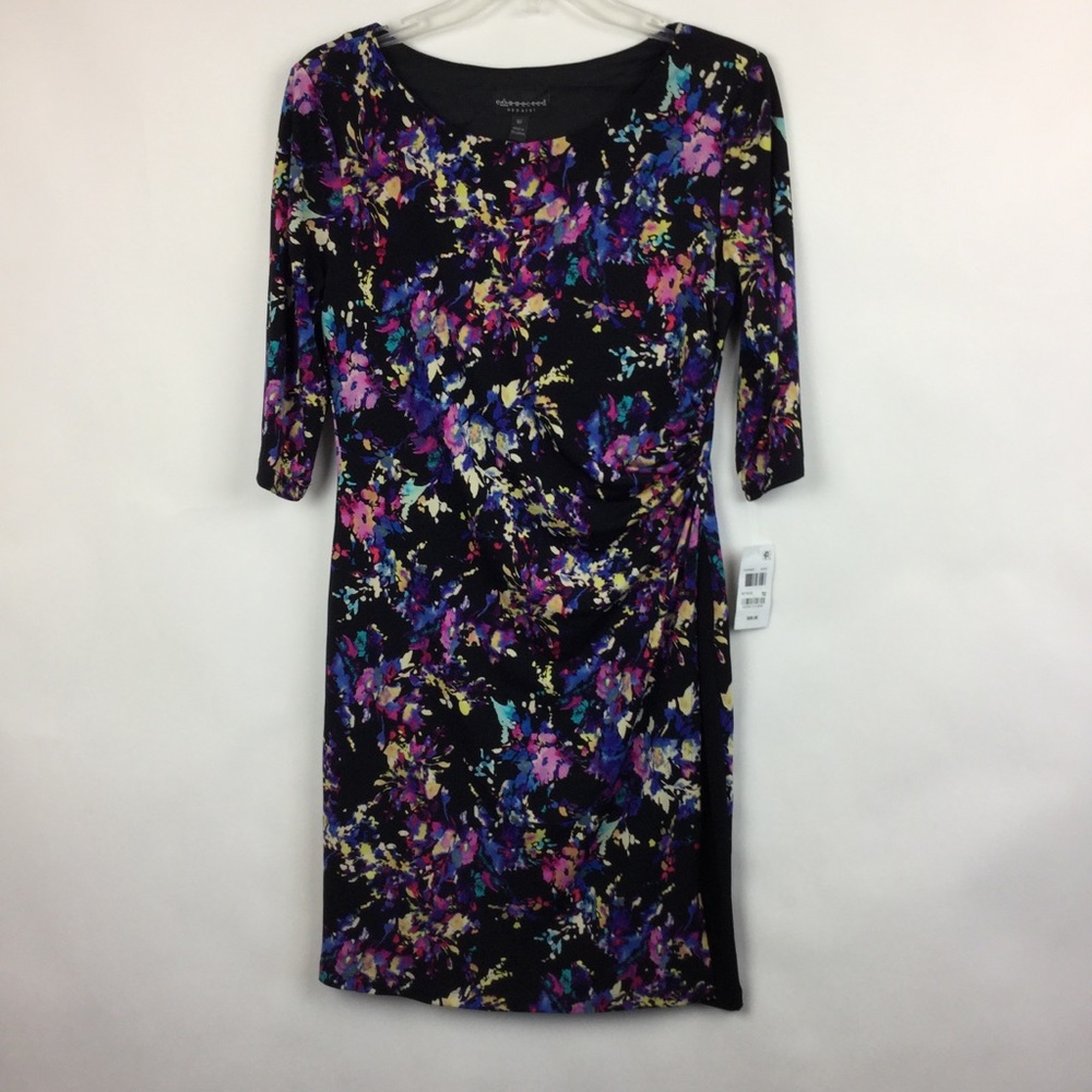 SALE 2/20 Connected Appareal 8P Dress Black Ruched